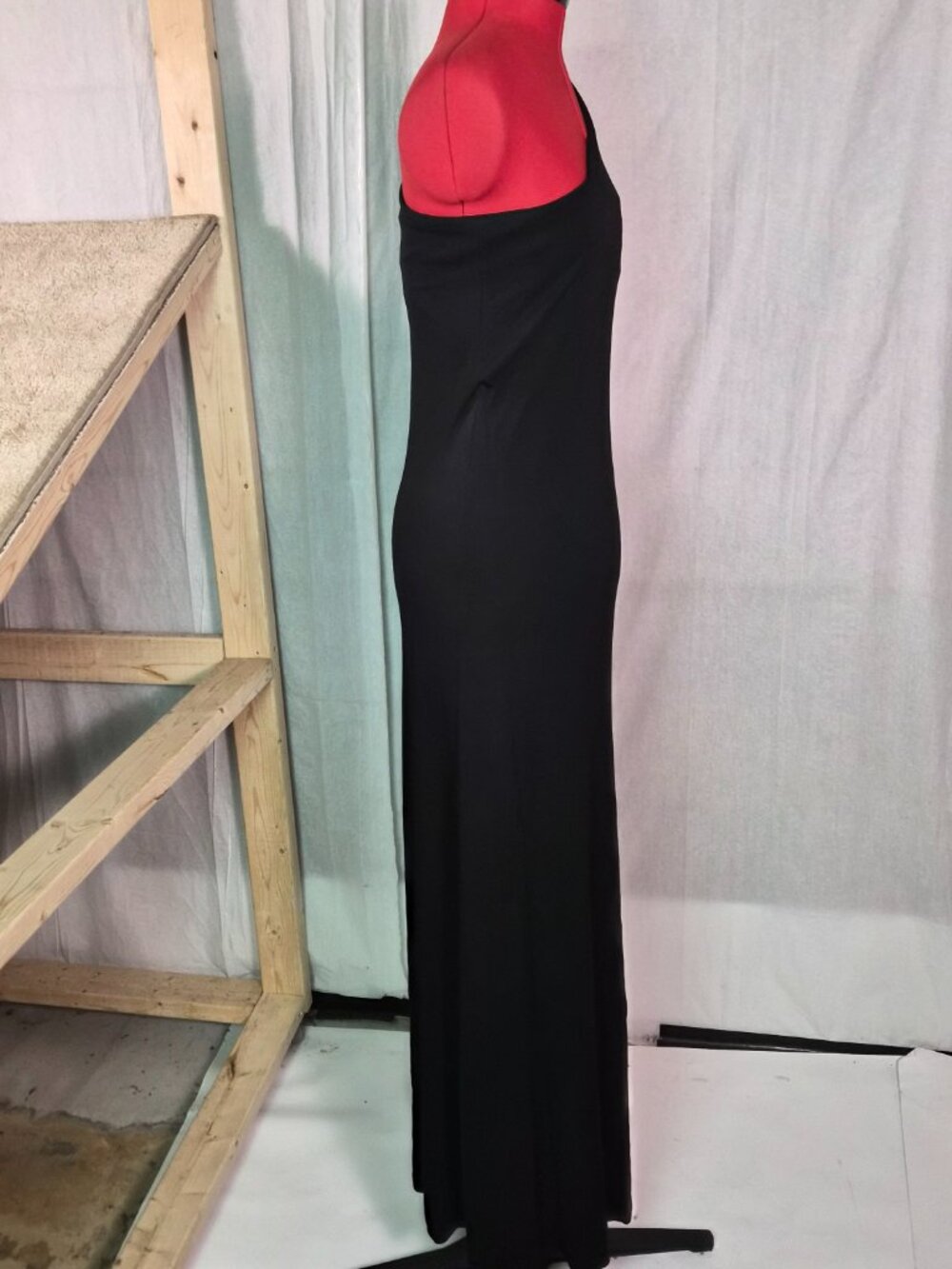 Lauren Ralph Lauren Womens One Shoulder Black Evening Gown Size M Maxi G451 - Picture 4 of 8